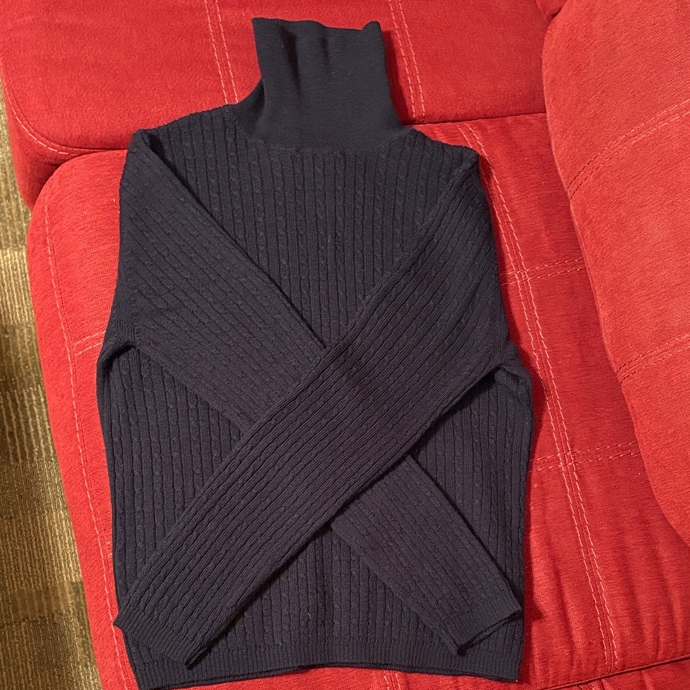 Laura Ashley Women’s Navy Turtleneck Sweater